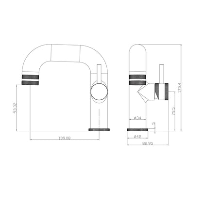 Side Lever Basin Mono Brushed Brass