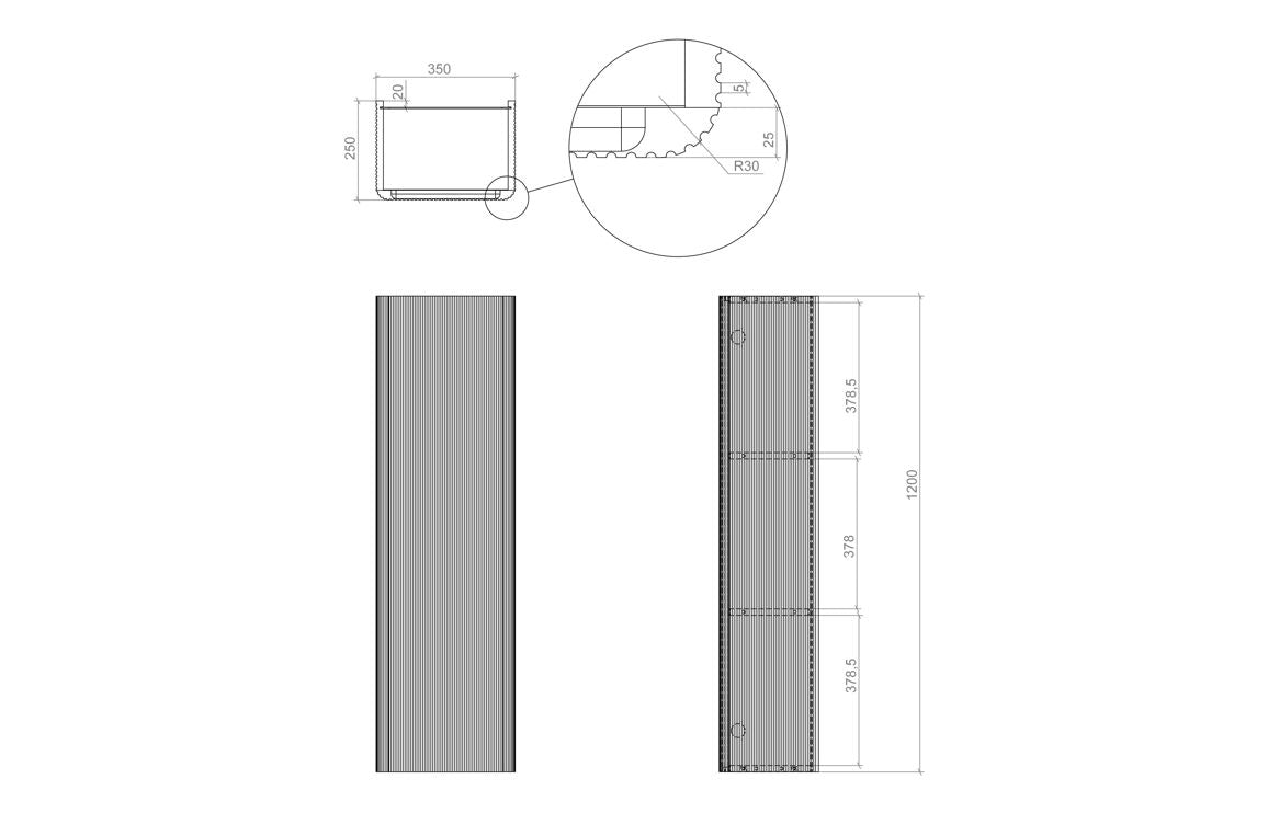 Costline  350mm Wall Hung 1 Door Tall Unit - Matt Black