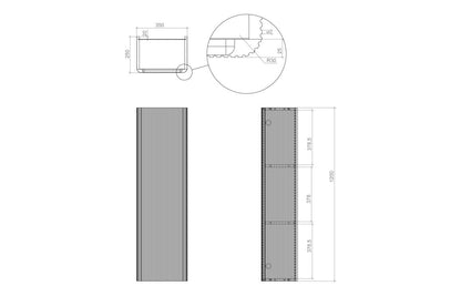 Costline   350mm Wall Hung 1 Door Tall Unit - Matt Black