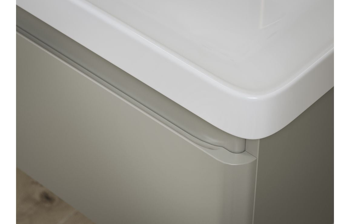 Costline 500mm Wall Hung 1 Drawer Basin Unit & Basin - Matt Latte