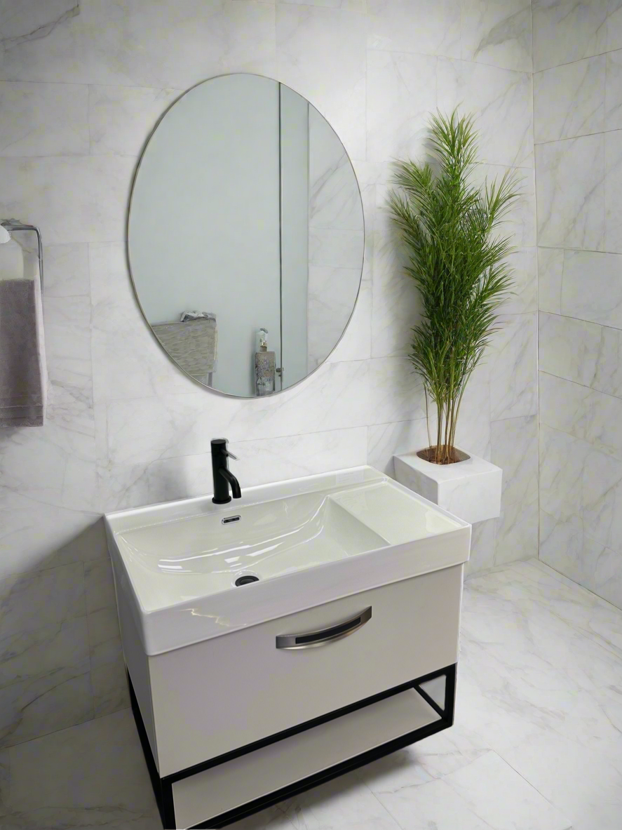 Novo Frame 1180-80 Matt Light Grey Vanity & Nano Glazed Ceramic Basin