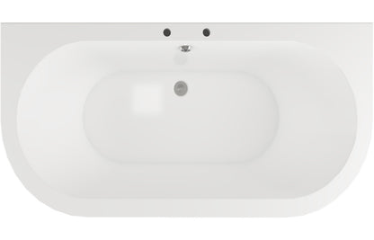 Finchley Freestanding Back To Wall 1700x800x600mm 2TH Bath w/Feet - White