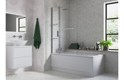 Two Panel Folding Bath Screen - Chrome