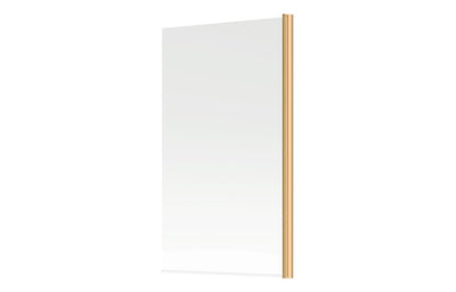 Single Straight Bath Screen - Brushed Brass
