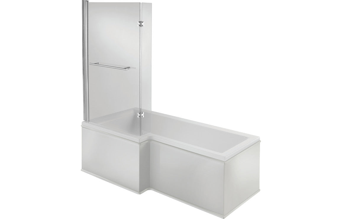 Navarre L Shape SUPERCAST 1700x850x560mm 0TH Shower Bath Pack