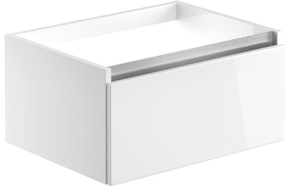 Carya 600mm 1 Drawer Wall Hung Basin Unit (No Top) - White Gloss