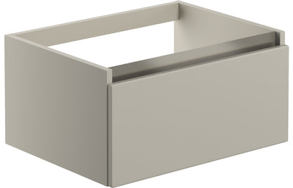 Carya 600mm 1 Drawer Wall Hung Basin Unit (No Top) - Latte