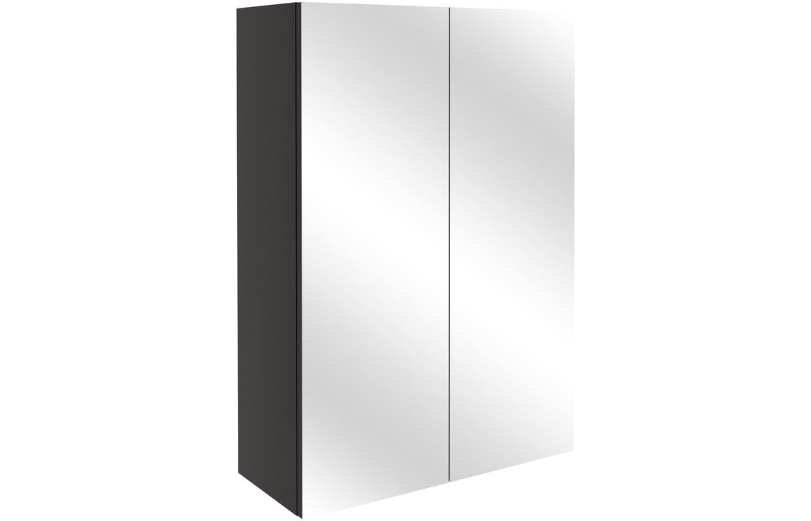 Alba 600mm Mirrored Wall Unit - Matt Graphite Grey
