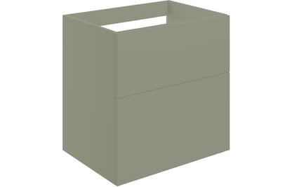 NEST 590mm Wall Hung 2 Drawer Basin Unit (No Top) - Matt Olive Green