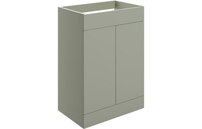 NEST 590mm Floor Standing 2 Door Basin Unit (No Top) - Matt Olive Green