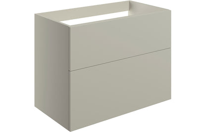 NEST 790mm Wall Hung 2 Drawer Basin Unit (No Top) - Matt Latte