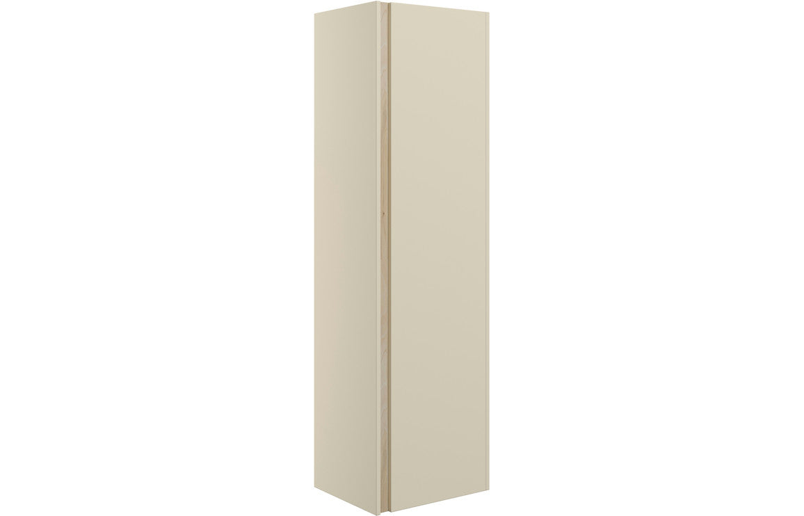Cresta350mm Wall Hung 1 Door Tall Unit - Matt Cotton & Oak Effect
