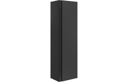 Cresta 350mm Wall Hung 1 Door Tall Unit - Matt Black & Glass