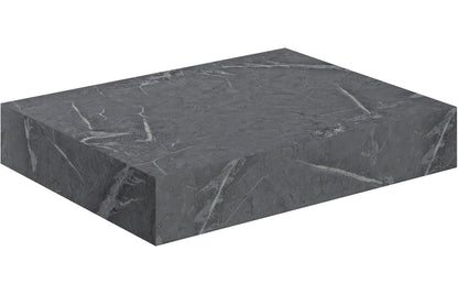 Nature 800mm Wall Hung Grey Marble Basin Shelf & Bottle Trap