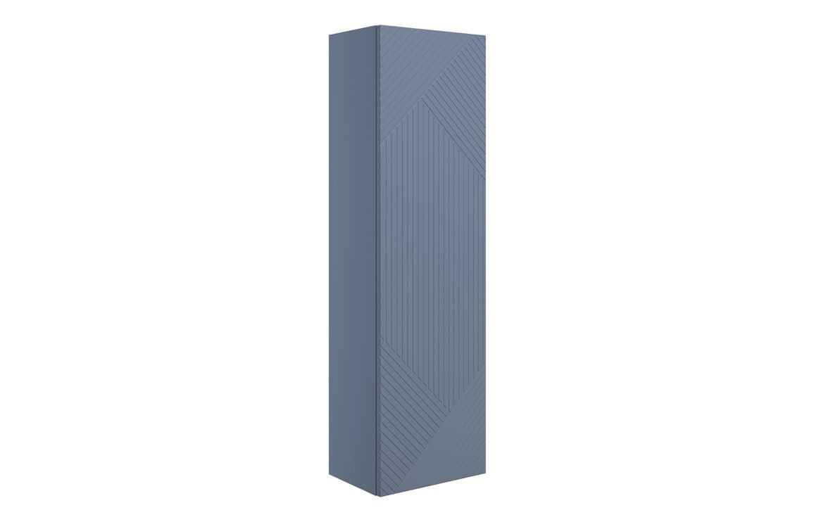 Linear 350mm Wall Hung 1 Door Tall Unit - Matt Smoke Blue