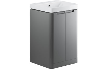 Lambi 500mm 2 Door Floor Standing Cloakroom Basin Unit - Matt Grey