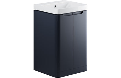 Lambi 500mm 2 Door Floor Standing Cloakroom Basin Unit - Matt Indigo