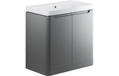 Lambi 800mm 2 Door Floor Standing Basin Unit - Matt Grey