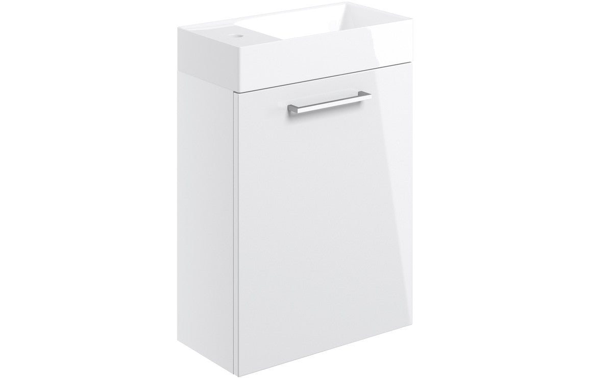 Volta 410mm W/H Basin Unit & C/C Toilet Pack - White Gloss