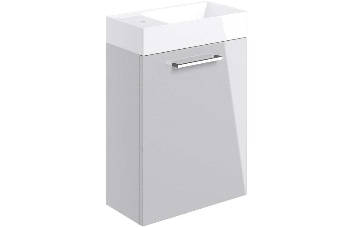 Volta 410mm W/H Basin Unit & C/C Toilet Pack - Grey Gloss