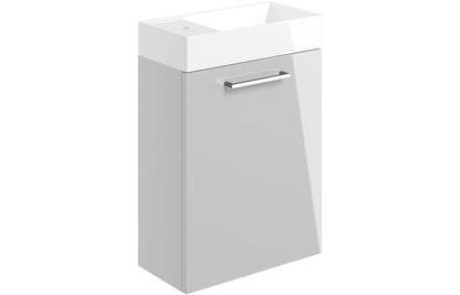 Volta 410mm W/H Basin Unit & C/C Toilet Pack - Grey Gloss