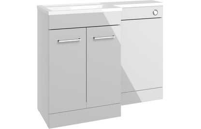 VINOS 1100mm Floor Standing L-Shape Pack & Basin - Grey Gloss