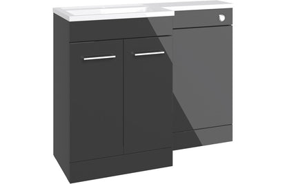 VINOS 1100mm Floor Standing L-Shape Pack & Basin - Anthracite Gloss