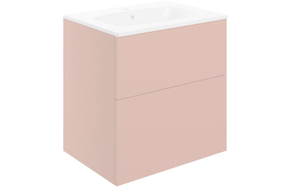NEST 610mm Wall Hung 2 Drawer Basin Unit & Basin - Matt Antique Rose