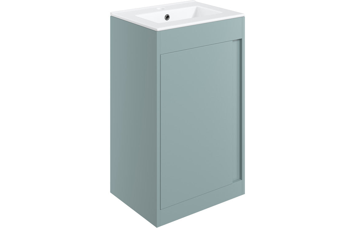 Elentra 510mm Floor Standing Unit Inc. Basin - Matt Sea Green