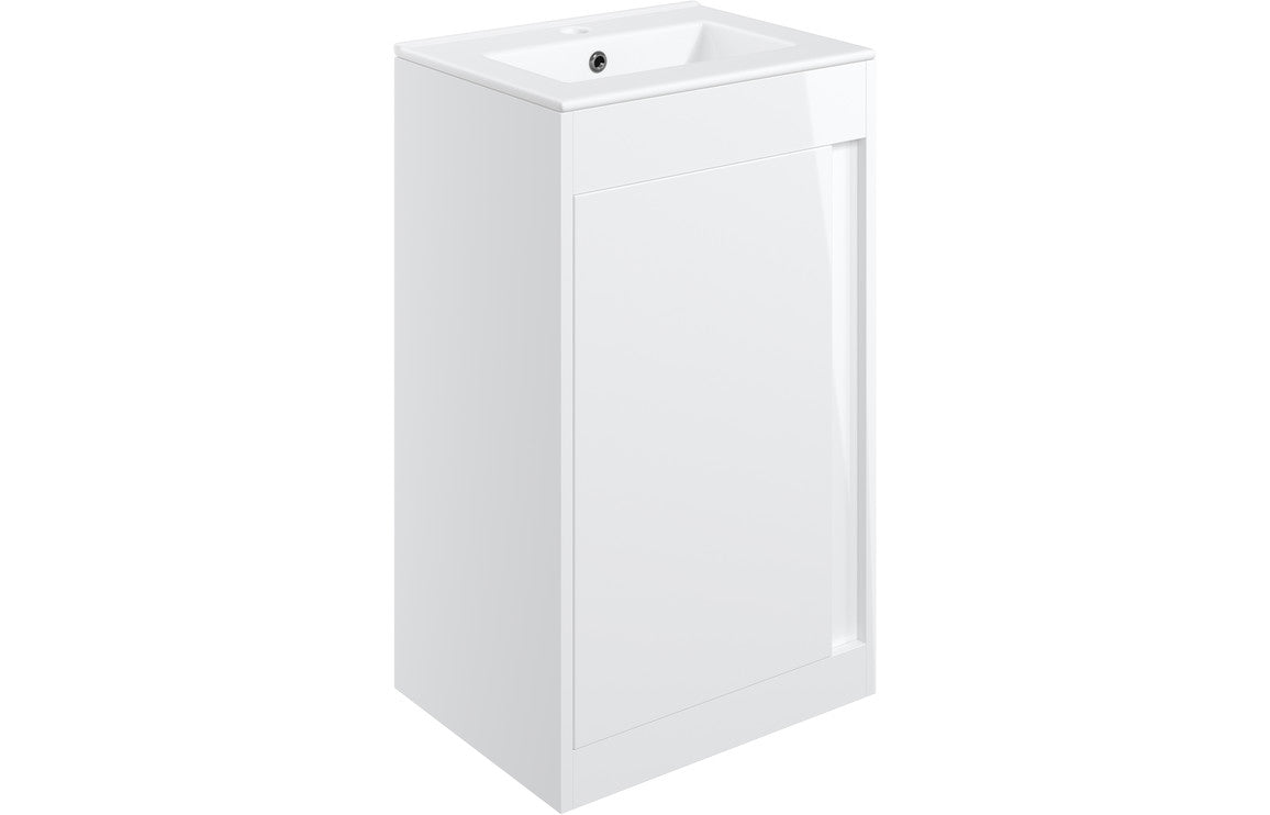 Elentra 510mm Floor Standing Unit Inc. Basin - White Gloss