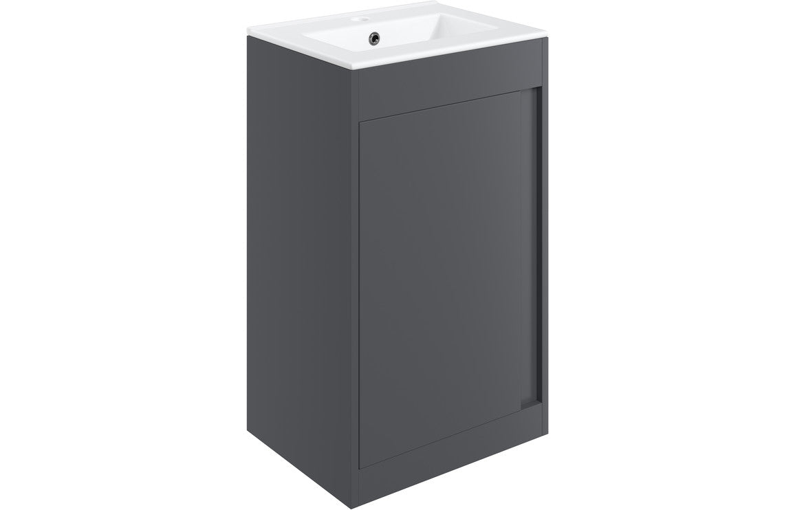 Elentra 510mm Floor Standing Unit Inc. Basin - Matt Graphite Grey
