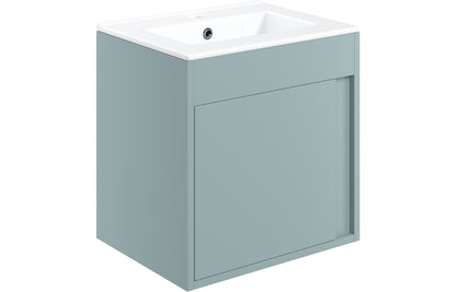 Elentra 510mm Wall Hung Unit Inc. Basin - Matt Sea Green