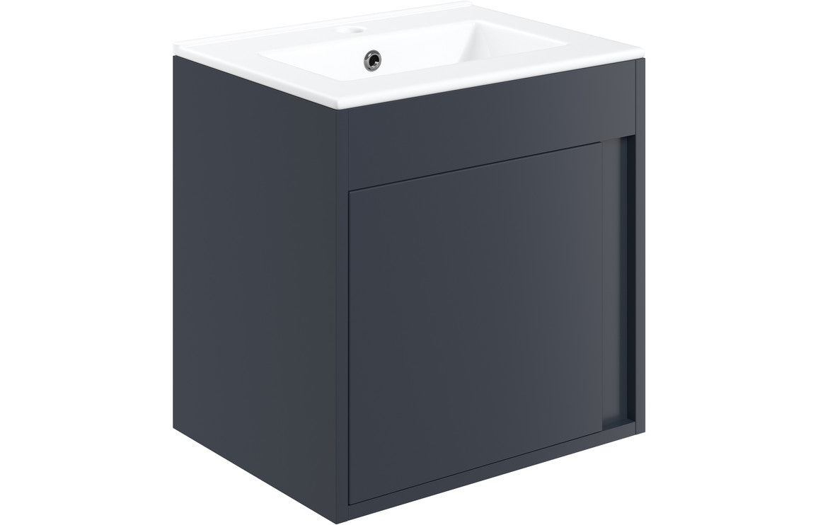 Elentra 510mm Wall Hung Unit Inc. Basin - Matt Indigo Blue