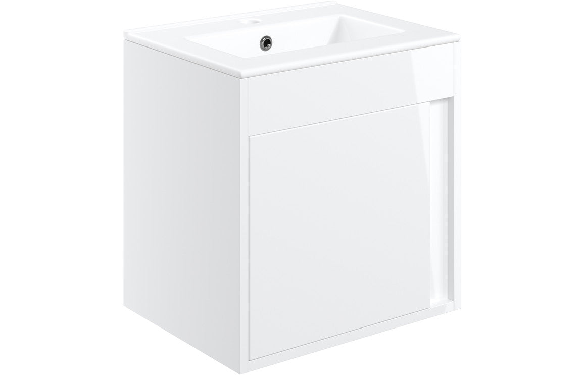 Elentra 510mm Wall Hung Unit Inc. Basin - White Gloss