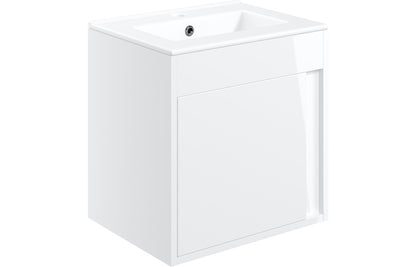 Elentra 510mm Wall Hung Unit Inc. Basin - White Gloss