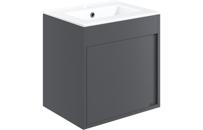 Elentra 510mm Wall Hung Unit Inc. Basin - Matt Graphite Grey