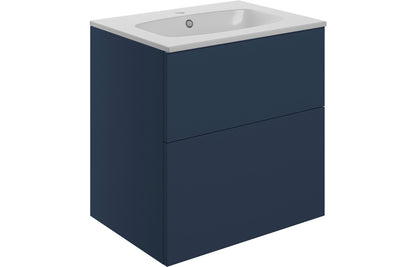 NEST 610mm Wall Hung 2 Drawer Basin Unit & Basin - Matt Deep Blue
