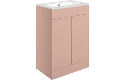 NEST 615mm Floor Standing 2 Door Basin Unit & Basin - Matt Antique Rose