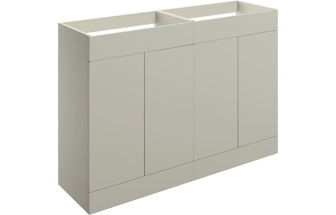 NEST 1180mm Floor Standing 4 Door Basin Unit (No Top) - Matt Latte