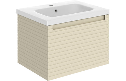 Align 615mm Wall Hung 1 Drawer Basin Unit & Basin - Matt Cotton
