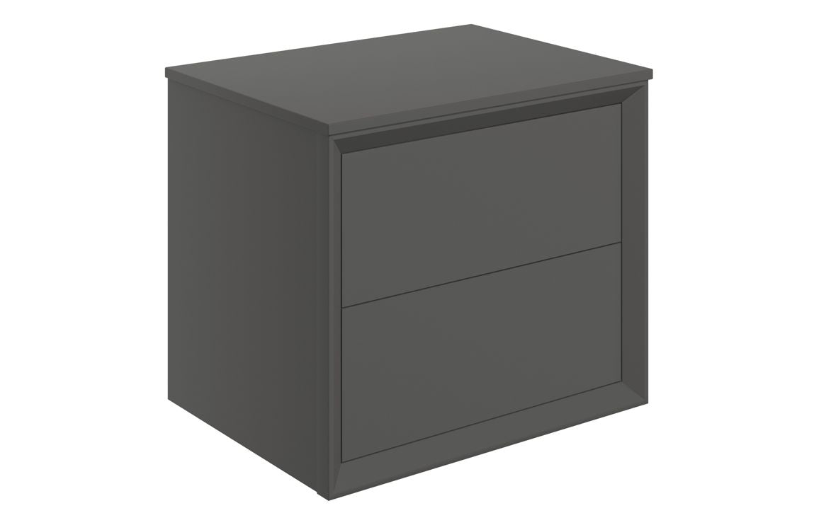CLICK 600mm Wall Hung 2 Drawer Basin Unit & Top - Matt Clay