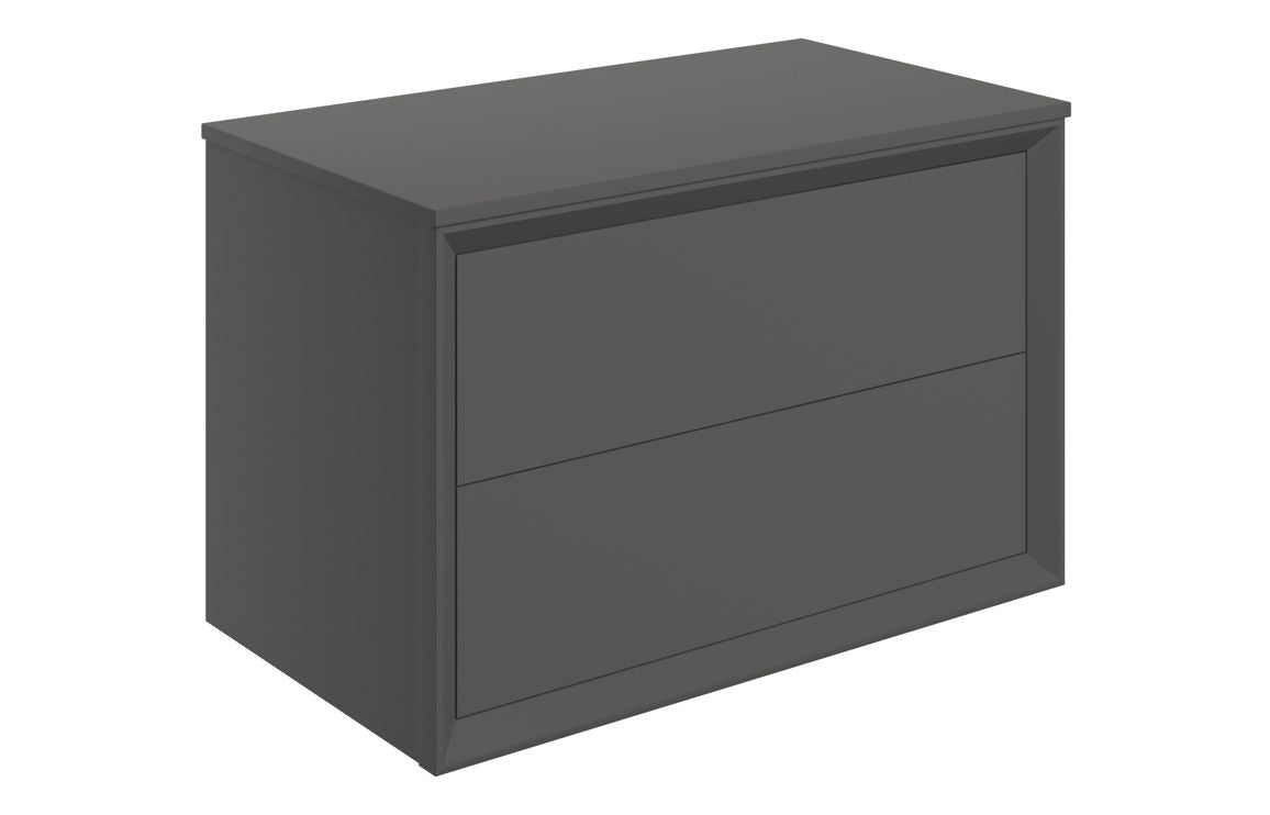 CLICK 800mm Wall Hung 2 Drawer Basin Unit & Top - Matt Clay
