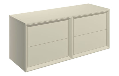 CLICK 1200mm Wall Hung 4 Drawer Basin Unit Run & Top - Matt Cotton