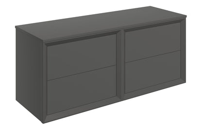 CLICK 1200mm Wall Hung 4 Drawer Basin Unit Run & Top - Matt Clay