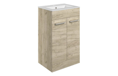 Novolta 510mm Floor Standing Unit & Close Coupled WC Pack - Oak