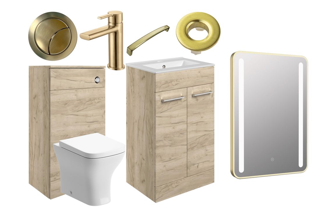 Volta 510mm F/S Furniture Pack w/Brushed Brass Finishes