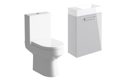 Volta 410mm W/H Basin Unit & C/C Toilet Pack - Grey Gloss