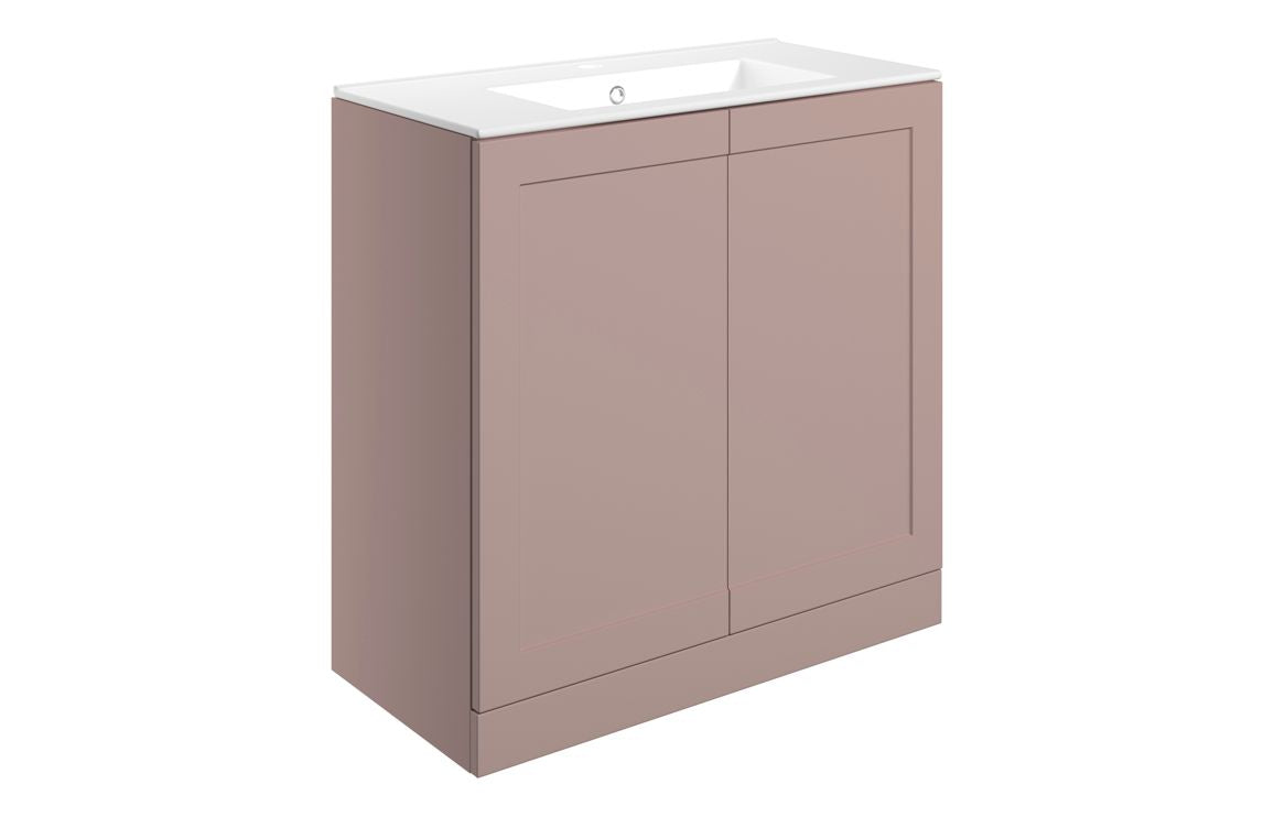 Heritage 815mm Floor Standing 2 Door Basin Unit & Basin - Matt Peony