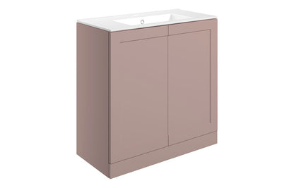 Heritage 815mm Floor Standing 2 Door Basin Unit & Basin - Matt Peony