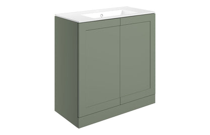 Heritage 815mm Floor Standing 2 Door Basin Unit & Basin - Matt Reed Green